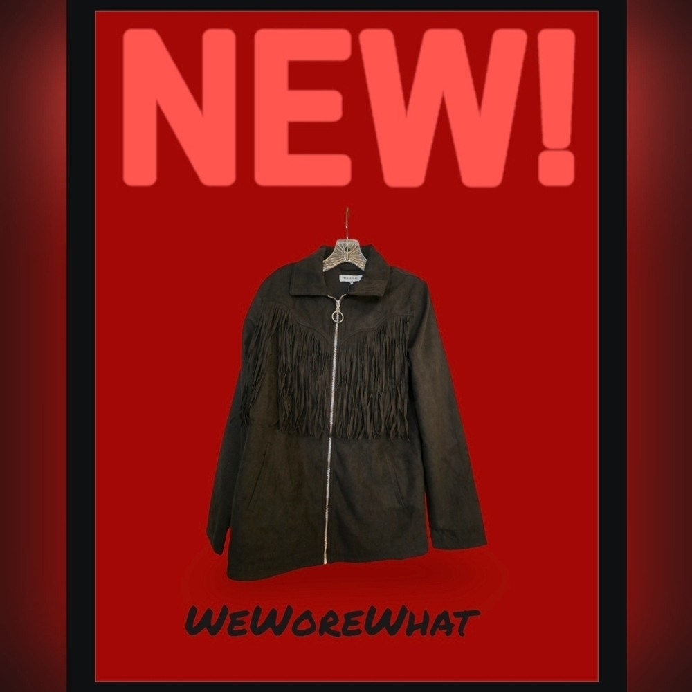 WeWoreWhat Black Fringe Jacket